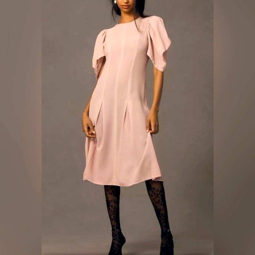 NWOT Anthropologie, Modern Sheer Midi Dress, Size 2 in Violet Ice